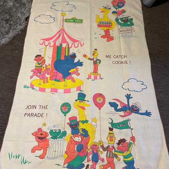 vintage Colourful Sesame Street Character Tapestry - Picture 2 of 4